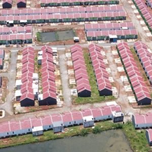Pemandangan drone rumah subsidi pesona prima cikahuripan 6