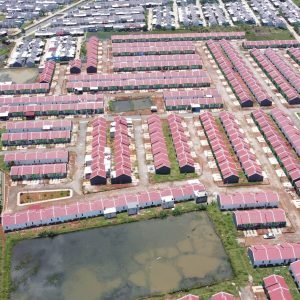 Pemandangan drone rumah subsidi pesona prima cikahuripan 6