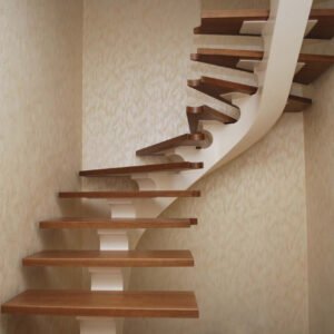5. Tangga kayu berkelok