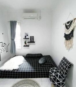 kamar tidur monochrome