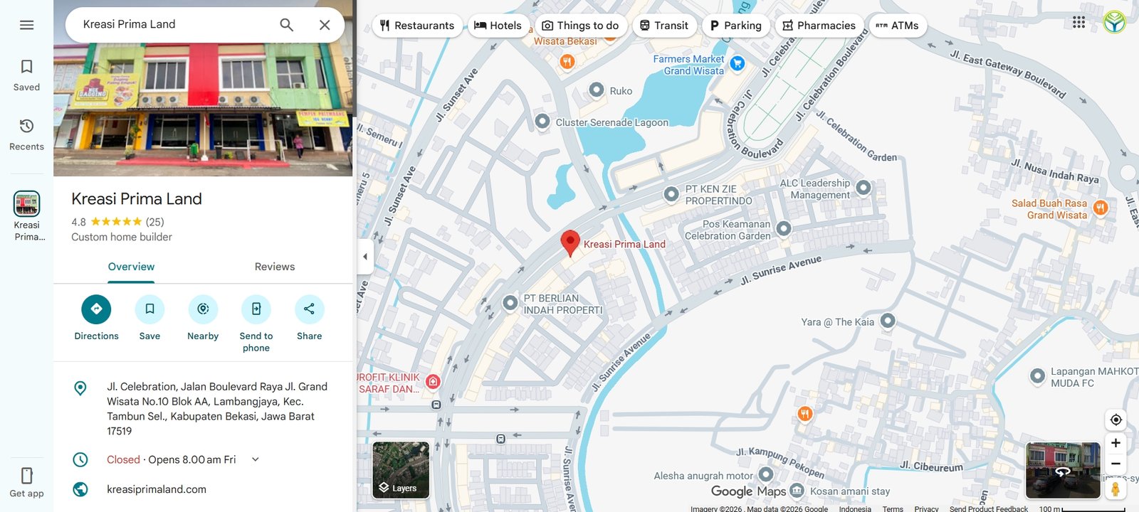 Kreasi Prima Land Google Maps